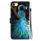 For iPhone 7 / 8 / SE 2022 Crystal Texture Colored Drawing Leather Phone Case(Peacock) - 3