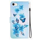 For iPhone 7 / 8 / SE 2022 Crystal Texture Colored Drawing Leather Phone Case(Blue Butterflies) - 3