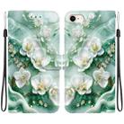 For iPhone 7 / 8 / SE 2022 Crystal Texture Colored Drawing Leather Phone Case(Jade Flowers) - 1