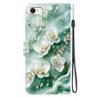 For iPhone 7 / 8 / SE 2022 Crystal Texture Colored Drawing Leather Phone Case(Jade Flowers) - 3