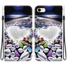 For iPhone 7 / 8 / SE 2022 Crystal Texture Colored Drawing Leather Phone Case(Heart Shaped) - 1