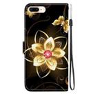 For iPhone 7 Plus / 8 Plus Crystal Texture Colored Drawing Leather Phone Case(Gold Flower) - 3