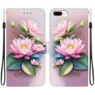 For iPhone 7 Plus / 8 Plus Crystal Texture Colored Drawing Leather Phone Case(Lotus) - 1