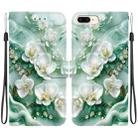 For iPhone 7 Plus / 8 Plus Crystal Texture Colored Drawing Leather Phone Case(Jade Flowers) - 1