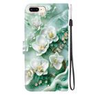 For iPhone 7 Plus / 8 Plus Crystal Texture Colored Drawing Leather Phone Case(Jade Flowers) - 3