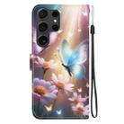 For Samsung Galaxy S24 Ultra 5G Crystal Texture Colored Drawing Leather Phone Case(Butterfly Love Flower) - 3