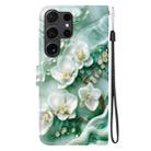 For Samsung Galaxy S24 Ultra 5G Crystal Texture Colored Drawing Leather Phone Case(Jade Flowers) - 3