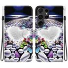 For Samsung Galaxy S24 Ultra 5G Crystal Texture Colored Drawing Leather Phone Case(Heart Shaped) - 1