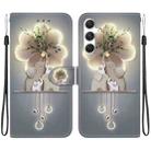 For Samsung Galaxy S24 5G Crystal Texture Colored Drawing Leather Phone Case(Elephants) - 1