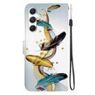 For Samsung Galaxy S24+ 5G Crystal Texture Colored Drawing Leather Phone Case(Gold Butterfly Feathers) - 3