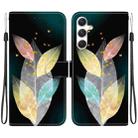 For Samsung Galaxy S24+ 5G Crystal Texture Colored Drawing Leather Phone Case(Colored Leaves) - 1