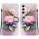 For Samsung Galaxy S24+ 5G Crystal Texture Colored Drawing Leather Phone Case(Lotus) - 1