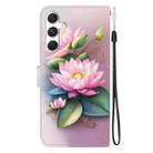 For Samsung Galaxy S24+ 5G Crystal Texture Colored Drawing Leather Phone Case(Lotus) - 3