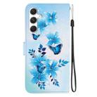 For Samsung Galaxy S24+ 5G Crystal Texture Colored Drawing Leather Phone Case(Blue Butterflies) - 3