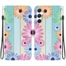 For Samsung Galaxy S24+ 5G Crystal Texture Colored Drawing Leather Phone Case(Sunflowers) - 1