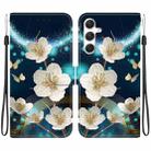For Samsung Galaxy S23 FE 5G Crystal Texture Colored Drawing Leather Phone Case(Magnolia) - 1