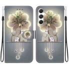 For Samsung Galaxy S23 FE 5G Crystal Texture Colored Drawing Leather Phone Case(Elephants) - 1