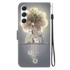 For Samsung Galaxy S23 FE 5G Crystal Texture Colored Drawing Leather Phone Case(Elephants) - 3