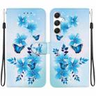 For Samsung Galaxy S23 FE 5G Crystal Texture Colored Drawing Leather Phone Case(Blue Butterflies) - 1