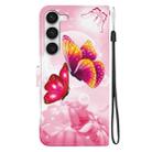 For Samsung Galaxy S23 5G Crystal Texture Colored Drawing Leather Phone Case(Pink Butterflies) - 3