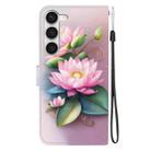 For Samsung Galaxy S23 5G Crystal Texture Colored Drawing Leather Phone Case(Lotus) - 3