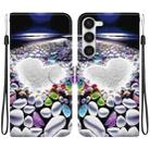 For Samsung Galaxy S23 5G Crystal Texture Colored Drawing Leather Phone Case(Heart Shaped) - 1