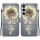 For Samsung Galaxy S23+ 5G Crystal Texture Colored Drawing Leather Phone Case(Elephants) - 1