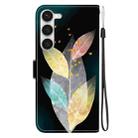 For Samsung Galaxy S23+ 5G Crystal Texture Colored Drawing Leather Phone Case(Colored Leaves) - 3