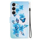 For Samsung Galaxy S23+ 5G Crystal Texture Colored Drawing Leather Phone Case(Blue Butterflies) - 3