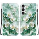 For Samsung Galaxy S23+ 5G Crystal Texture Colored Drawing Leather Phone Case(Jade Flowers) - 1