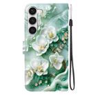 For Samsung Galaxy S23+ 5G Crystal Texture Colored Drawing Leather Phone Case(Jade Flowers) - 3