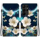 For Samsung Galaxy S23 Ultra 5G Crystal Texture Colored Drawing Leather Phone Case(Magnolia) - 1