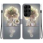 For Samsung Galaxy S23 Ultra 5G Crystal Texture Colored Drawing Leather Phone Case(Elephants) - 1