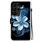 For Samsung Galaxy S23 Ultra 5G Crystal Texture Colored Drawing Leather Phone Case(Black Orchid) - 3
