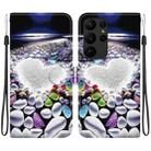 For Samsung Galaxy S23 Ultra 5G Crystal Texture Colored Drawing Leather Phone Case(Heart Shaped) - 1