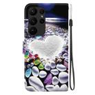 For Samsung Galaxy S23 Ultra 5G Crystal Texture Colored Drawing Leather Phone Case(Heart Shaped) - 3