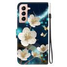 For Samsung Galaxy S22 5G Crystal Texture Colored Drawing Leather Phone Case(Magnolia) - 3