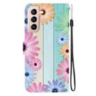 For Samsung Galaxy S21 5G Crystal Texture Colored Drawing Leather Phone Case(Sunflowers) - 3