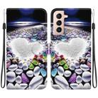 For Samsung Galaxy S21 5G Crystal Texture Colored Drawing Leather Phone Case(Heart Shaped) - 1