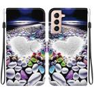 For Samsung Galaxy S21+ 5G Crystal Texture Colored Drawing Leather Phone Case(Heart Shaped) - 1
