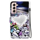 For Samsung Galaxy S21+ 5G Crystal Texture Colored Drawing Leather Phone Case(Heart Shaped) - 3