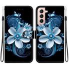 For Samsung Galaxy S21 FE 5G Crystal Texture Colored Drawing Leather Phone Case(Black Orchid) - 1