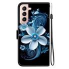 For Samsung Galaxy S21 FE 5G Crystal Texture Colored Drawing Leather Phone Case(Black Orchid) - 3