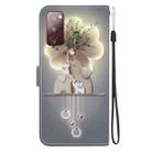 For Samsung Galaxy S20 FE Crystal Texture Colored Drawing Leather Phone Case(Elephants) - 3