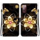 For Samsung Galaxy S20 FE Crystal Texture Colored Drawing Leather Phone Case(Gold Flower) - 1