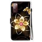 For Samsung Galaxy S20 FE Crystal Texture Colored Drawing Leather Phone Case(Gold Flower) - 3