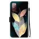 For Samsung Galaxy S20 FE Crystal Texture Colored Drawing Leather Phone Case(Colored Leaves) - 3