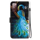 For Samsung Galaxy S20 FE Crystal Texture Colored Drawing Leather Phone Case(Peacock) - 3