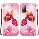 For Samsung Galaxy S20 FE Crystal Texture Colored Drawing Leather Phone Case(Pink Butterflies) - 1