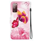 For Samsung Galaxy S20 FE Crystal Texture Colored Drawing Leather Phone Case(Pink Butterflies) - 3